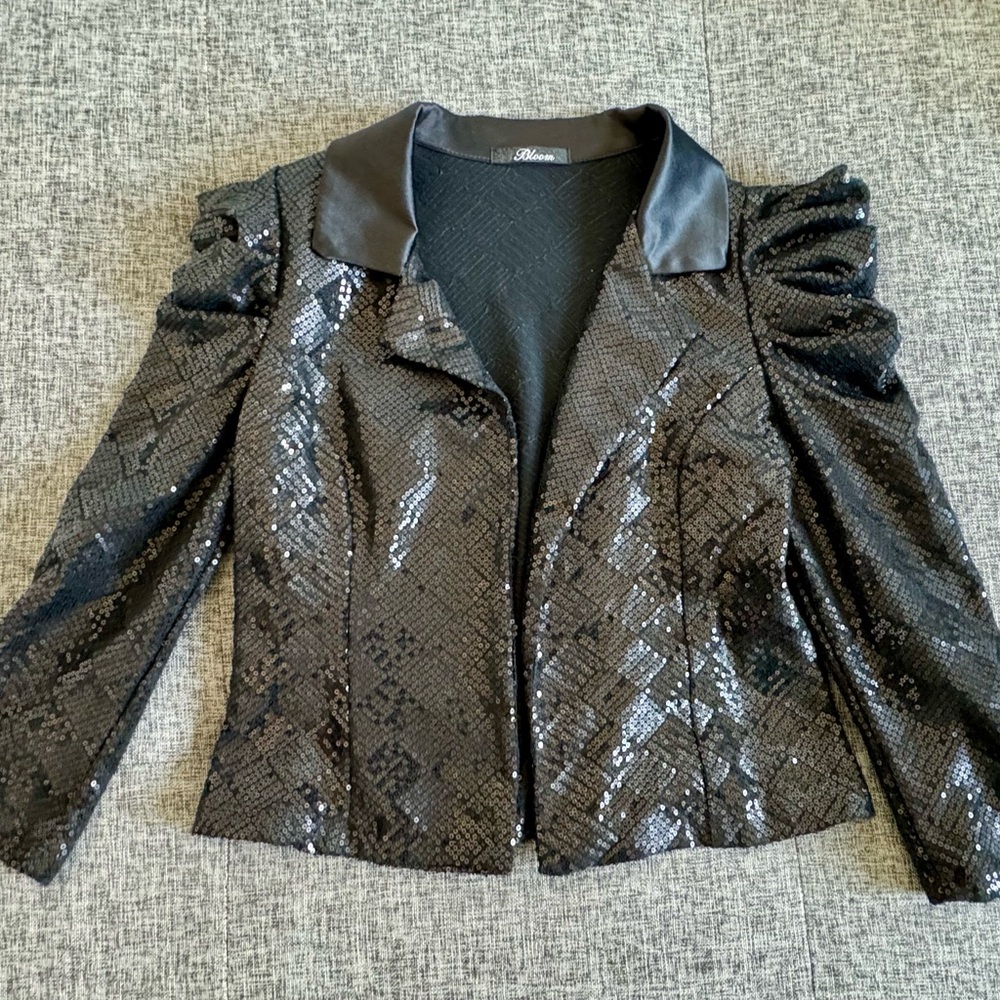 Bloom Black Sequin Blazer